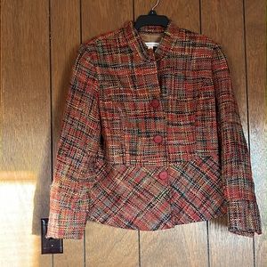Coldwater Creek short jacket, orange tweed